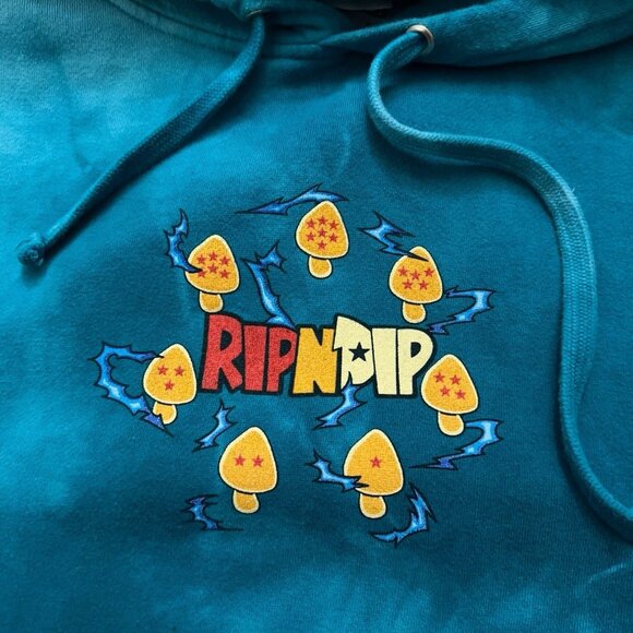 Ripndip Hoodie Mens Size L Pullover Dragon Ball Super Sainerm Green Tie-Dye - Picture 3 of 6